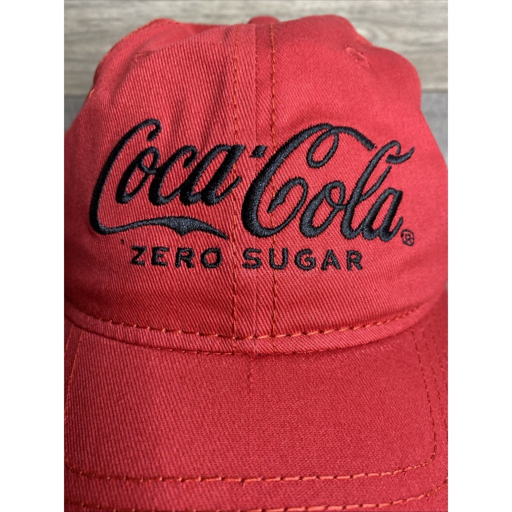 Coca-Cola Zero Sugar Black Embroidered Logo Red Baseball Cap Adjustable Back NEW - Picture 2 of 7